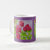 Tiefrosa RosenWatercolor Kaffeetasse (Vorderseite Links)