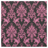Tiefrosa und schwarzes Damast-Druck-Gewebe Stoff (Nahaufnahme)