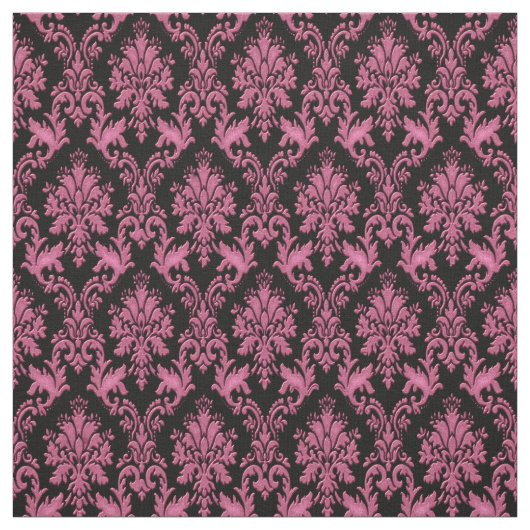Tiefrosa und schwarzes Damast-Druck-Gewebe Stoff (Muster)