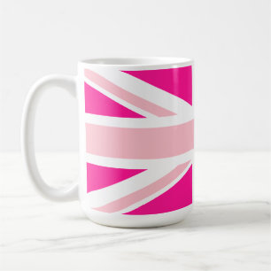 Tiefrosa Union Jack Kaffeetasse
