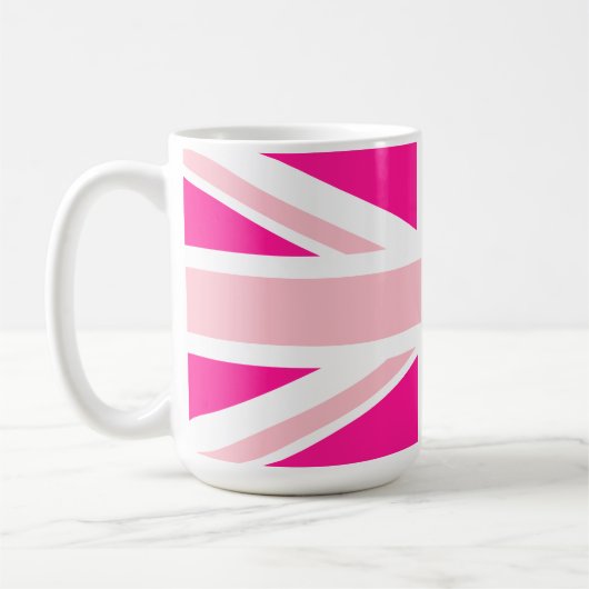 Tiefrosa Union Jack Kaffeetasse (Links)