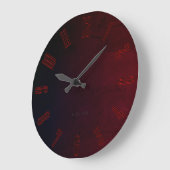 Tiefrot Große Wanduhr (Winkel)