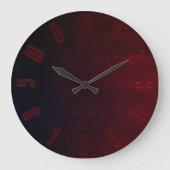 Tiefrot Große Wanduhr (Vorderseite)