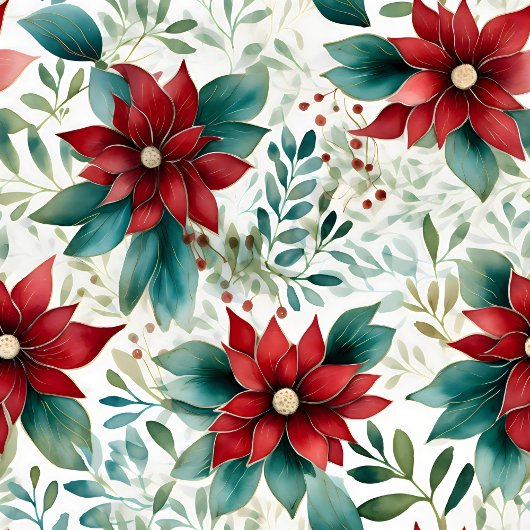 Tiefrot-grüne Poinsettia-Gebärdensprache Fleecedecke