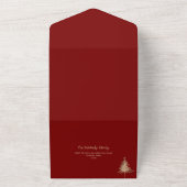 Tiefrote 4 grüne rosa goldene Weihnachtsbäume Part All In One Einladung (Außenbereich)