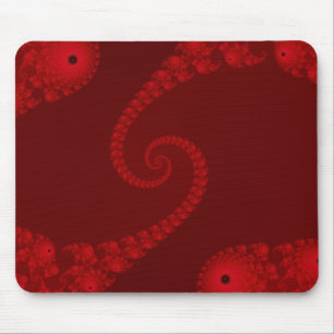 Tiefrote Doppelt-Spirale Mousepad