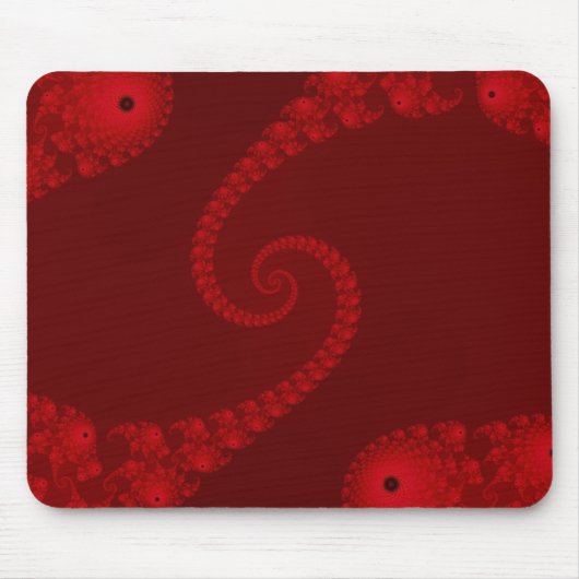 Tiefrote Doppelt-Spirale Mousepad (Vorne)