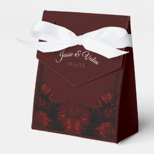 Tiefrote florale elegante gotische Hochzeit Geschenkschachtel