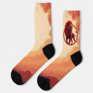 Tiefrote Glut – Der Löwe des brennenden Schicksals Socken
