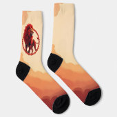 Tiefrote Glut – Der Löwe des brennenden Schicksals Socken (Rechts)