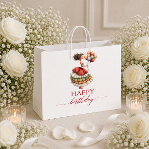 Tiefrote lustige Frau Marsala Schrift Geburtstagsg Große Geschenktüte