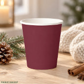 Tiefrote Papiertassen mit Herbststimmung Pappbecher