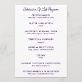 Tiefrote Pflaumen-Feier des Lebens Trauerprogramm Programm (Rückseite)