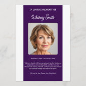 Tiefrote Pflaumen-Feier des Lebens Trauerprogramm Programm (Vorderseite)