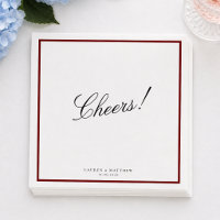 Tiefrote Rand Hochzeitsservietten