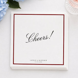 Tiefrote Rand Hochzeitsservietten Serviette