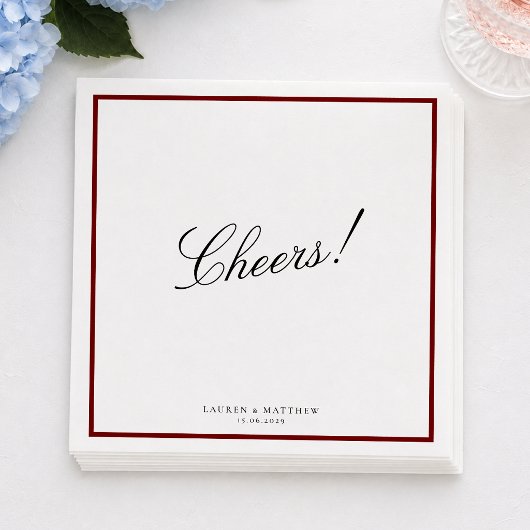 Tiefrote Rand Hochzeitsservietten Serviette