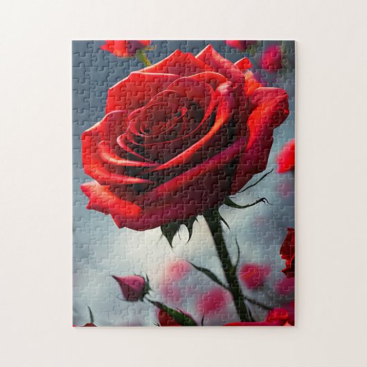 Tiefrote Rose, Puzzle (Vertikal)