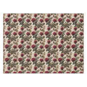 Tiefrote Rosen mit dunkelgrünen Blättern Tischdecke (Vorderseite (Horizontal))