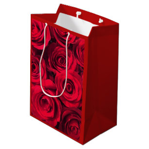 Tiefrote Rosen Mittlere Geschenktüte