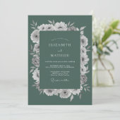 Tiefrote Rosenhochzeit Einladung (Stehend Vorderseite)