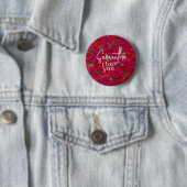 Tiefrote Rosenmuster Ich liebe dich mit individuel Button (Beispiel)