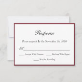 Tiefrote RSVP-Karten für Hochzeiten Einladung (Vorderseite)