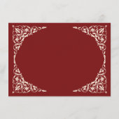 Tiefrote Ruby-QR-RSVP-Karte Begleitkarte (Rückseite)