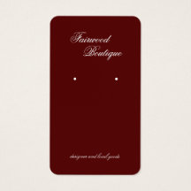 Tiefrote Schmuckanzeigekarte in Maroon