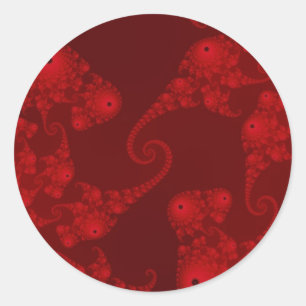 Tiefrote Seepferdherden-Aufkleber Runder Aufkleber