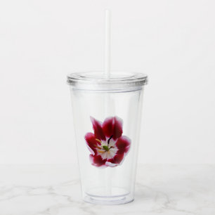 Tiefrote Tulpe Acryltrinkbecher