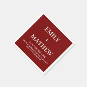 TIEFROTE WEISSE INDIVIDUELLE NAME EINFACHE STILVOL SERVIETTE