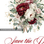 Tiefroter Blush-Burgunder-Blumen-Save-the-Date Save The Date