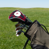 Tiefroter Büffel kariert Golf Headcover (In SItu)