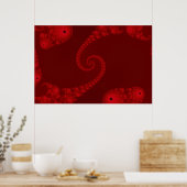 Tiefroter Doppel-Spiralposter Poster (Küche)