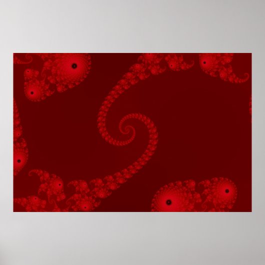 Tiefroter Doppel-Spiralposter Poster (Vorne)