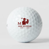 Tiefroter Golfer Personalisiert Golfball (Vorderseite)