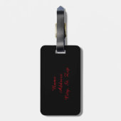 Tiefroter Leopard-Tierdruck - Monogramm Gepäckanhänger (Rückseite vertikal)