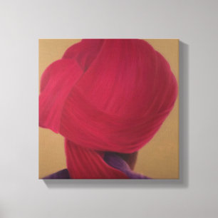 Tiefroter Turban-lila Jacke Leinwanddruck