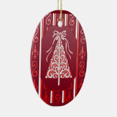 Tiefroter und weißer keramikornament (Rechts)