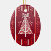 Tiefroter und weißer keramikornament (Hinten)