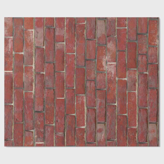 Tiefrotes Backsteinmauer-Muster Geschenkpapier (Flach)