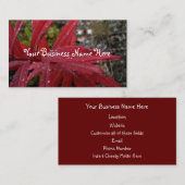 Tiefrotes Blätter Visitenkarte (Vorne/Hinten)