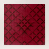 Tiefrotes gequiltetes Leder Muster Puzzle (Horizontal)