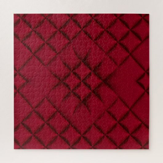 Tiefrotes gequiltetes Leder Muster Puzzle (Vertikal)