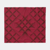 Tiefrotes gewürfeltes Leder Muster Fleecedecke (Vorderseite (Horizontal))