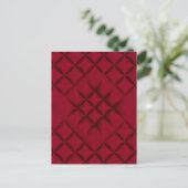 Tiefrotes gewürfeltes Leder Muster Postkarte (Stehend Vorderseite)