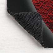 Tiefrotes Herz. Gemusterter Herz-Entwurf Mousepad (Ecke)