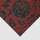 Tiefrotes und schwarzes BlumenDecoupage Seidenpapier (Detail)