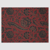 Tiefrotes und schwarzes BlumenDecoupage Seidenpapier (Vorderseite)